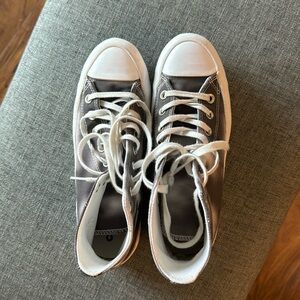 Converse Lugged Platform Sneakers Grey and White